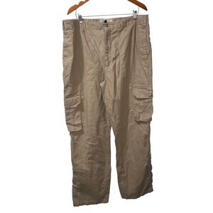 Sean‎ John Collection Mens Beige Linen Cotton Blend Cargo Pants Sz 38